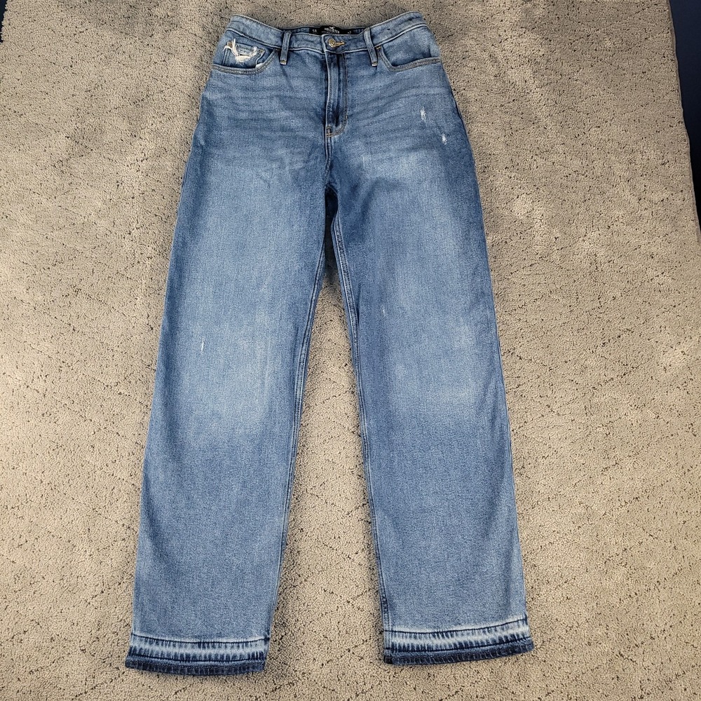 Hollister Jeans Womens 5 Blue Ultra High Rise Dad Jean Relaxed Straight Denim